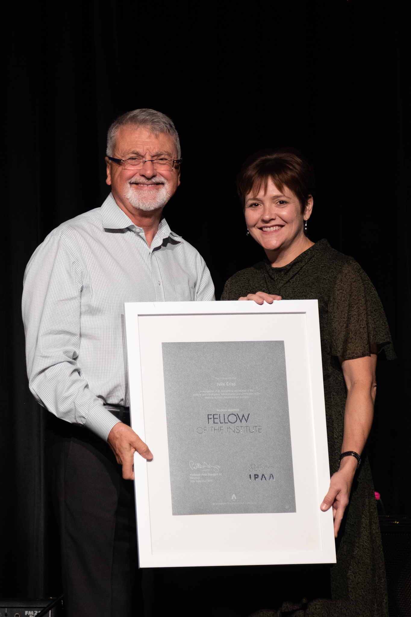 Professor Peter Shergold AC with new National Fellow, Ms Sue McCarrey