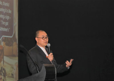 Alexander Lau delivers his keynote address on innovation