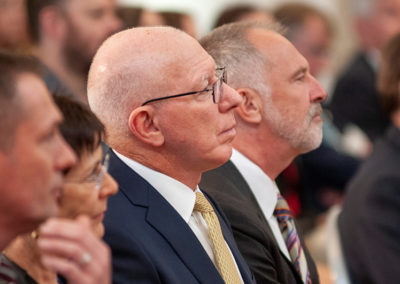 His Excellency and Dr Gordon de Brouwer attend closely to Daryl Karp's opening remarks