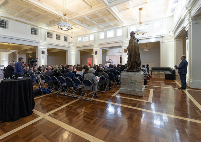 A panorama of Kings Hall as Cath Ingram delivers the Vote of Thanks